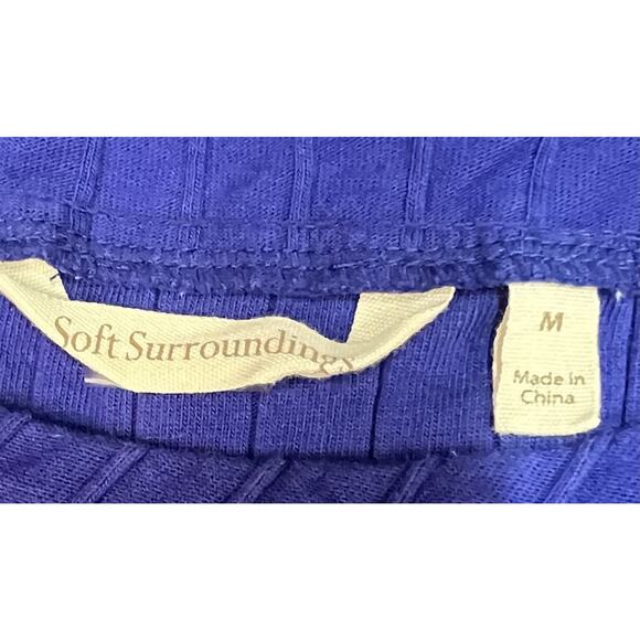 Soft Surroundings Blue Ribbed Cotton Tunic Top Size M - Picture 5 of 9